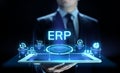 ERP Enterprise resources planning system software business technology.