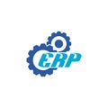 ERP icon, enterprise resource planning icon with gears isolated on white background