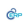 ERP icon, enterprise resource planning icon with gears isolated on white background