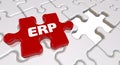 ERP. The inscription on the missing element of the puzzle Royalty Free Stock Photo