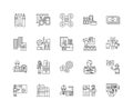 Erp line icons, signs, vector set, outline illustration concept Royalty Free Stock Photo