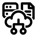 Cloud Server, Cloud Storage Outline Icon Royalty Free Stock Photo