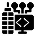 ERP Software, ERP Application Glyph Solid Icon Royalty Free Stock Photo