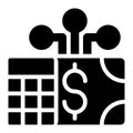 Accounting System, ERP Accounting Glyph Solid Icon Royalty Free Stock Photo
