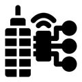 Smart ERP, IoT ERP Glyph Solid Icon Royalty Free Stock Photo