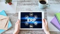 ERP system. Enterprise resources planning. Business process automation. Royalty Free Stock Photo