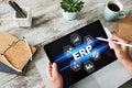 ERP system. Enterprise resources planning. Business process automation. Royalty Free Stock Photo