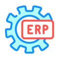 erp working processing color icon vector illustration