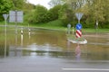 Flooding of a street near Erpfingen