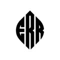 ERR circle letter logo design with circle and ellipse shape. ERR ellipse letters with typographic style. The three initials form a