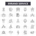 Errand service line icons, signs, vector set, outline illustration concept