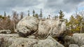 Errant rocks, rocks based on each other in a landscape park