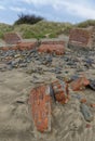 Erroded Brick remains of Old Lighthouse Base Royalty Free Stock Photo