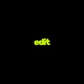 The image features the word edit in a bright yellow, glitch-style font on a plain black background Royalty Free Stock Photo