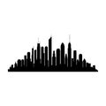 Black Silhouette of Diverse City Skyline Royalty Free Stock Photo