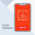 Error, Application, Denied, server, alert Line Icon in Mobile for Download Page Royalty Free Stock Photo