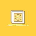 error, application, message, problem, server Flat Line Filled Icon. Beautiful Logo button over yellow background for UI and UX, Royalty Free Stock Photo