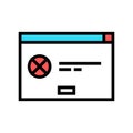 error application window color icon vector illustration