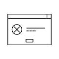 error application window line icon vector illustration