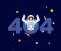 Error 404. astronaut surprise. Page not found template for web s