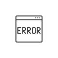 Error browser outline icon Royalty Free Stock Photo