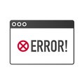Error browser vector icon. filled flat sign for mobile concept and web design. Error computer message simple solid icon. Symbol, l