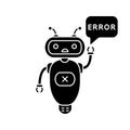 Error chatbot glyph icon