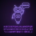 Error chatbot neon light icon