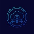 error in a cloud icon, linear design Royalty Free Stock Photo