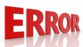 Error concept in red on white Royalty Free Stock Photo