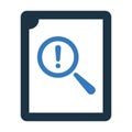 Error correction, file, proofreading, report icon. Vector graphics