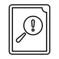 Error correction, file, proofreading, report outline icon. line art design