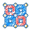error correction quantum technology icon doodle illustration