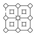error correction quantum technology line icon vector illustration