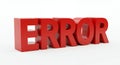 ERROR! 3D Red Block Text Image: Problem, Failure, and Technical Issues Visualized in High Quality Render
