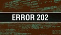 Error 202 with Digital java code text. Error 202 and Computer software coding vector concept. Programming coding script java, Royalty Free Stock Photo