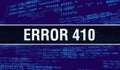 Error 410 with Digital java code text. Error 410 and Computer software coding vector concept. Programming coding script java, Royalty Free Stock Photo