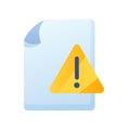 Error document file paper page warning exclamation single isolated icon with smooth style