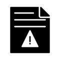 Error file glyph flat vector icon