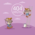 Error 404 with funny mouses cartoon Royalty Free Stock Photo