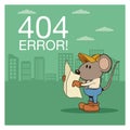 Error 404 with funny mouses cartoon