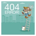 Error 404 with funny mouses cartoon