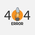 404 error funny vector illustration with cartoon old lady