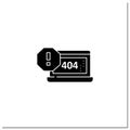 404 error glyph icon