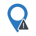 Error gps glyph color vector icon Royalty Free Stock Photo