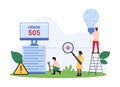 505 error, HTTP Version not supported, tiny people find connection error, repair code