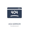 404 error icon. Trendy flat vector 404 error icon on white background from Programming collection Royalty Free Stock Photo