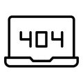 Error laptop icon, outline style