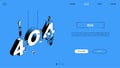 404 error - line design style isometric web banner