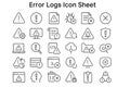 Error Logs Icon Sheet Vector Icons for Debugging System Monitoring Software Development Royalty Free Stock Photo